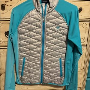 Ariat Women's Teal and Silver Puffer zip Jacket Medium